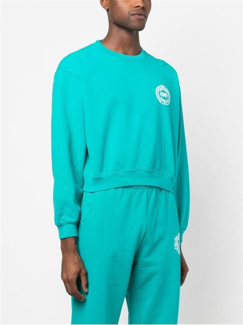 Cotton sweatshirt with print SPORTY & RICH | CR636NYCOUNTRYCLUBTEAL/WHITE